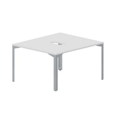 Ray RY2TV127 BLTI (Белый/Титан) Составной стол на 2 рабочих места, 2 эргономичных выреза