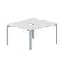 Ray RY2TV127 BLTI (Белый/Титан) Составной стол на 2 рабочих места, 2 эргономичных выреза