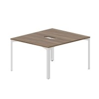 Ray RY2TV127 WNBL (Орех/Белый) Составной стол на 2 рабочих места, 2 эргономичных выреза