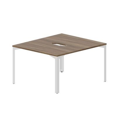 Ray RY2TV127 WNBL (Орех/Белый) Составной стол на 2 рабочих места, 2 эргономичных выреза