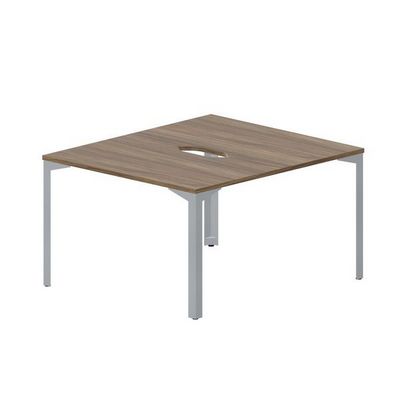 Ray RY2TV127 WNTI (Орех/Титан) Составной стол на 2 рабочих места, 2 эргономичных выреза