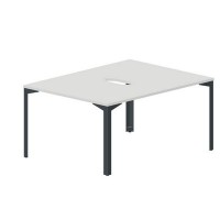 Ray RY2TV128 BLAN (Белый/Антрацит) Составной стол на 2 рабочих места, 2 эргономичных выреза