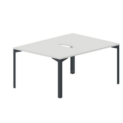 Ray RY2TV128 BLAN (Белый/Антрацит) Составной стол на 2 рабочих места, 2 эргономичных выреза