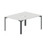 Ray RY2TV128 BLAN (Белый/Антрацит) Составной стол на 2 рабочих места, 2 эргономичных выреза