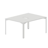 Ray RY2TV128 BLBL (Белый/Белый) Составной стол на 2 рабочих места, 2 эргономичных выреза