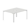 Ray RY2TV128 BLBL (Белый/Белый) Составной стол на 2 рабочих места, 2 эргономичных выреза
