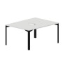 Ray RY2TV128 BLNR (Белый/Черный) Составной стол на 2 рабочих места, 2 эргономичных выреза