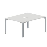 Ray RY2TV128 BLTI (Белый/Титан) Составной стол на 2 рабочих места, 2 эргономичных выреза