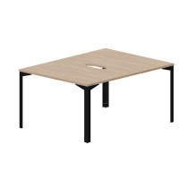 Ray RY2TV128 OWNR (Светлый дуб/Черный) Составной стол на 2 рабочих места, 2 эргономичных выреза