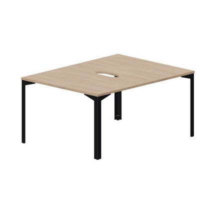Ray RY2TV128 OWNR (Светлый дуб/Черный) Составной стол на 2 рабочих места, 2 эргономичных выреза