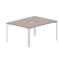 Ray RY2TV128 TRBL (Тортора/Белый) Составной стол на 2 рабочих места, 2 эргономичных выреза