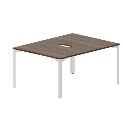 Ray RY2TV128 WNBL (Орех/Белый) Составной стол на 2 рабочих места, 2 эргономичных выреза