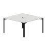 Ray RY2TV147 BLNR (Белый/Черный) Составной стол на 2 рабочих места, 2 эргономичных выреза