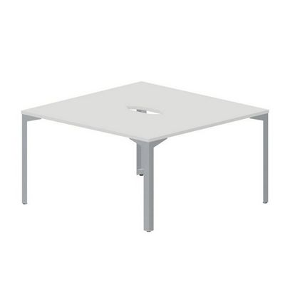 Рэй RY2TV147 BLTI (Белый/Титан) Составной стол на 2 рабочих места, 2 эргономичных выреза