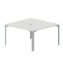 Рэй RY2TV147 BLTI (Белый/Титан) Составной стол на 2 рабочих места, 2 эргономичных выреза