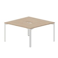 Ray RY2TV147 OWBL (Светлый дуб/Белый) Составной стол на 2 рабочих места, 2 эргономичных выреза