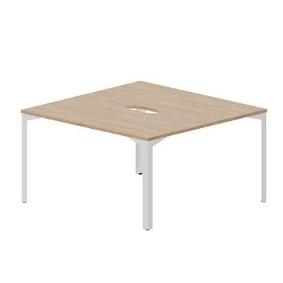 Ray RY2TV147 OWBL (Светлый дуб/Белый) Составной стол на 2 рабочих места, 2 эргономичных выреза