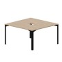 Ray RY2TV147 OWNR (Светлый дуб/Черный) Составной стол на 2 рабочих места, 2 эргономичных выреза