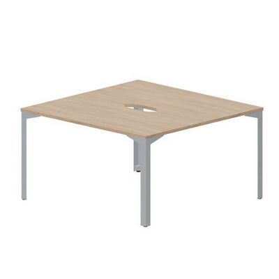 Ray RY2TV147 OWTI (Светлый дуб/Титан) Составной стол на 2 рабочих места, 2 эргономичных выреза
