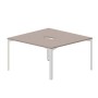 Ray RY2TV147 TRBL (Тортора/Белый) Составной стол на 2 рабочих места, 2 эргономичных выреза