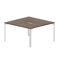Ray RY2TV147 WNBL (Орех/Белый) Составной стол на 2 рабочих места, 2 эргономичных выреза
