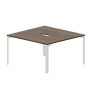 Ray RY2TV147 WNBL (Орех/Белый) Составной стол на 2 рабочих места, 2 эргономичных выреза