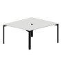Ray RY2TV148 BLNR (Белый/Черный) Составной стол на 2 рабочих места, 2 эргономичных выреза