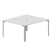 Ray RY2TV148 BLTI (Белый/Титан) Составной стол на 2 рабочих места, 2 эргономичных выреза