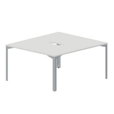 Ray RY2TV148 BLTI (Белый/Титан) Составной стол на 2 рабочих места, 2 эргономичных выреза