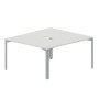 Ray RY2TV148 BLTI (Белый/Титан) Составной стол на 2 рабочих места, 2 эргономичных выреза