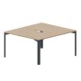Ray RY2TV148 OWAN (Светлый дуб/Антрацит) Составной стол на 2 рабочих места, 2 эргономичных выреза