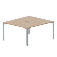 Ray RY2TV148 OWTI (Светлый дуб/Титан) Составной стол на 2 рабочих места, 2 эргономичных выреза
