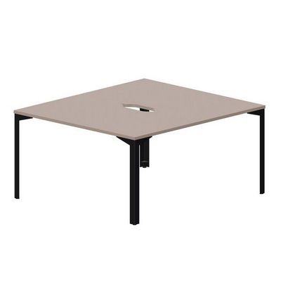 Ray RY2TV148 TRNR (Тортора/Черный) Составной стол на 2 рабочих места, 2 эргономичных выреза