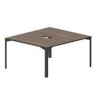 Ray RY2TV148 WNAN (Орех/Антрацит) Составной стол на 2 рабочих места, 2 эргономичных выреза