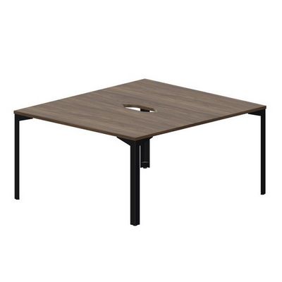 Ray RY2TV148 WNNR (Орех/Черный) Составной стол на 2 рабочих места, 2 эргономичных выреза