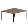 Ray RY2TV148 WNNR (Орех/Черный) Составной стол на 2 рабочих места, 2 эргономичных выреза