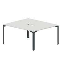 Ray RY2TV167 BLAN (Белый/Антрацит) Составной стол на 2 рабочих места, 2 эргономичных выреза