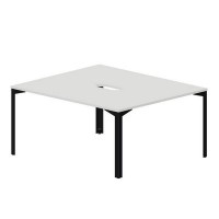 Ray RY2TV167 BLNR (Белый/Черный) Составной стол на 2 рабочих места, 2 эргономичных выреза