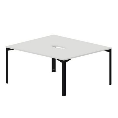 Ray RY2TV167 BLNR (Белый/Черный) Составной стол на 2 рабочих места, 2 эргономичных выреза
