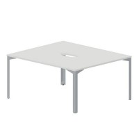 Ray RY2TV167 BLTI (Белый/Титан) Составной стол на 2 рабочих места, 2 эргономичных выреза