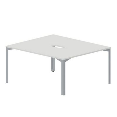 Ray RY2TV167 BLTI (Белый/Титан) Составной стол на 2 рабочих места, 2 эргономичных выреза