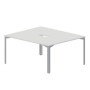 Ray RY2TV167 BLTI (Белый/Титан) Составной стол на 2 рабочих места, 2 эргономичных выреза