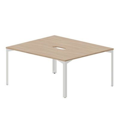 Ray RY2TV167 OWBL (Светлый дуб/Белый) Составной стол на 2 рабочих места, 2 эргономичных выреза
