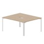 Ray RY2TV167 OWBL (Светлый дуб/Белый) Составной стол на 2 рабочих места, 2 эргономичных выреза