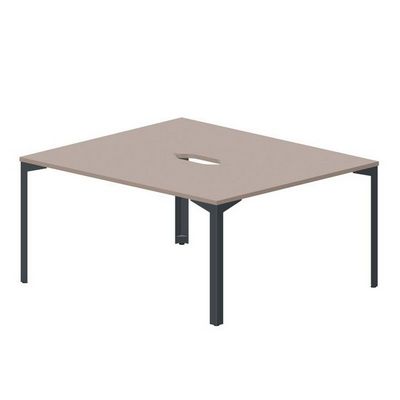 Ray RY2TV167 TRAN (Тортора/Антрацит) Составной стол на 2 рабочих места, 2 эргономичных выреза