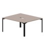Ray RY2TV167 TRNR (Тортора/Черный) Составной стол на 2 рабочих места, 2 эргономичных выреза