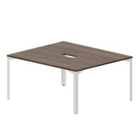 Ray RY2TV167 WNBL (Орех/Белый) Составной стол на 2 рабочих места, 2 эргономичных выреза