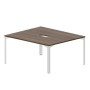 Ray RY2TV167 WNBL (Орех/Белый) Составной стол на 2 рабочих места, 2 эргономичных выреза