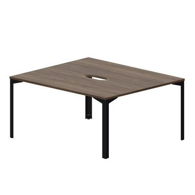 Ray RY2TV167 WNNR (Орех/Черный) Составной стол на 2 рабочих места, 2 эргономичных выреза