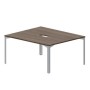 Ray RY2TV167 WNTI (Орех/Титан) Составной стол на 2 рабочих места, 2 эргономичных выреза